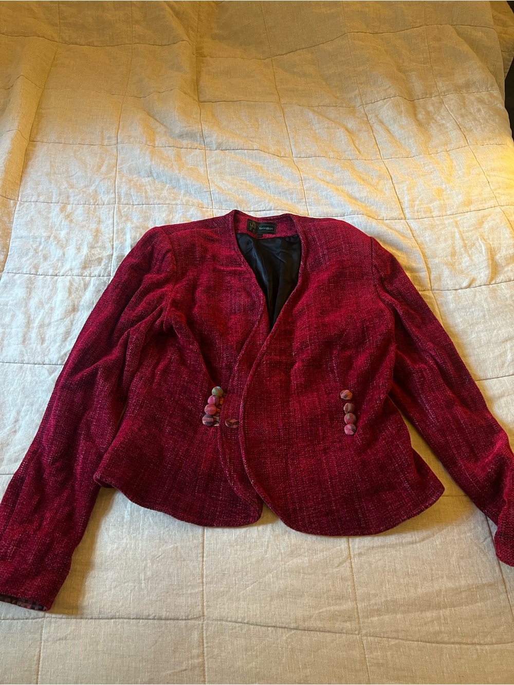 Lynn Yarrington Chenille Blazer Coat Jacket